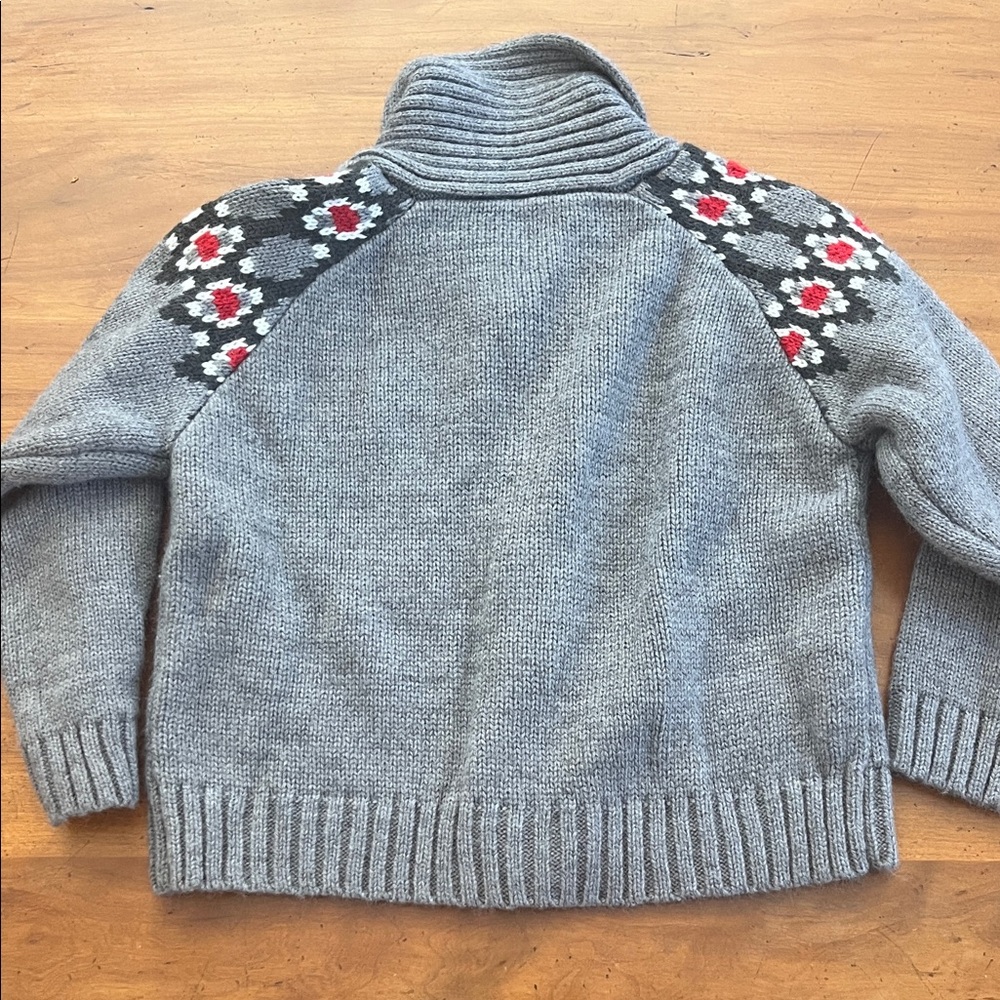 Carter's Gray Knit Kids Cardigan with Red Accents - Picture 4 of 4